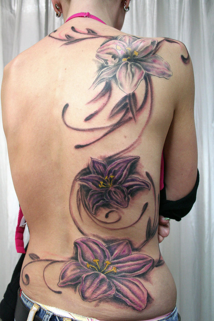 Backpiece Flower Tattoo - flower tattoo