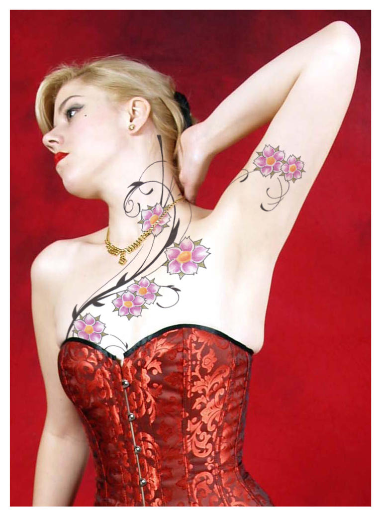 Superimposed tattoo Floral 2