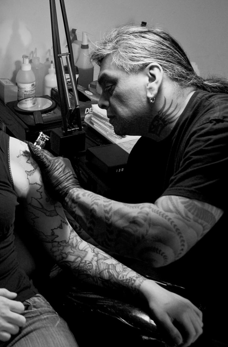 A True Artist At Work II - sleeve tattoo