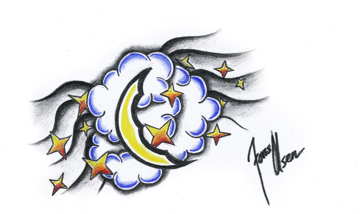 Moon tattoo design by