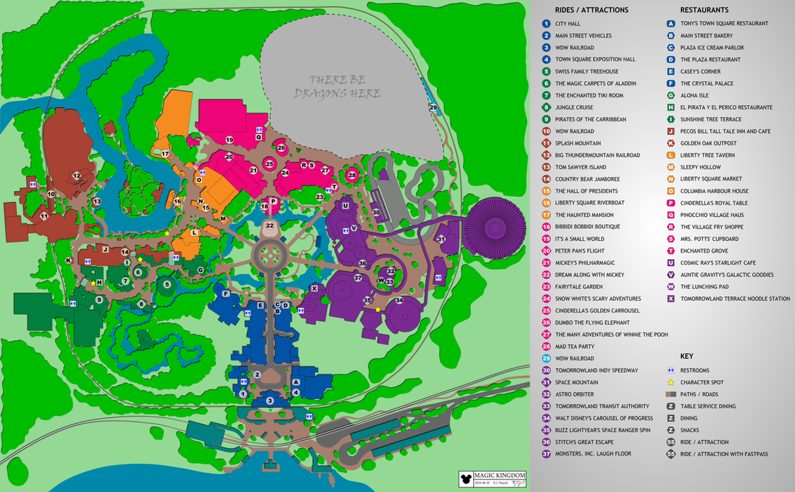 Magic Kingdom Map by ~BJ-O23 on deviantART