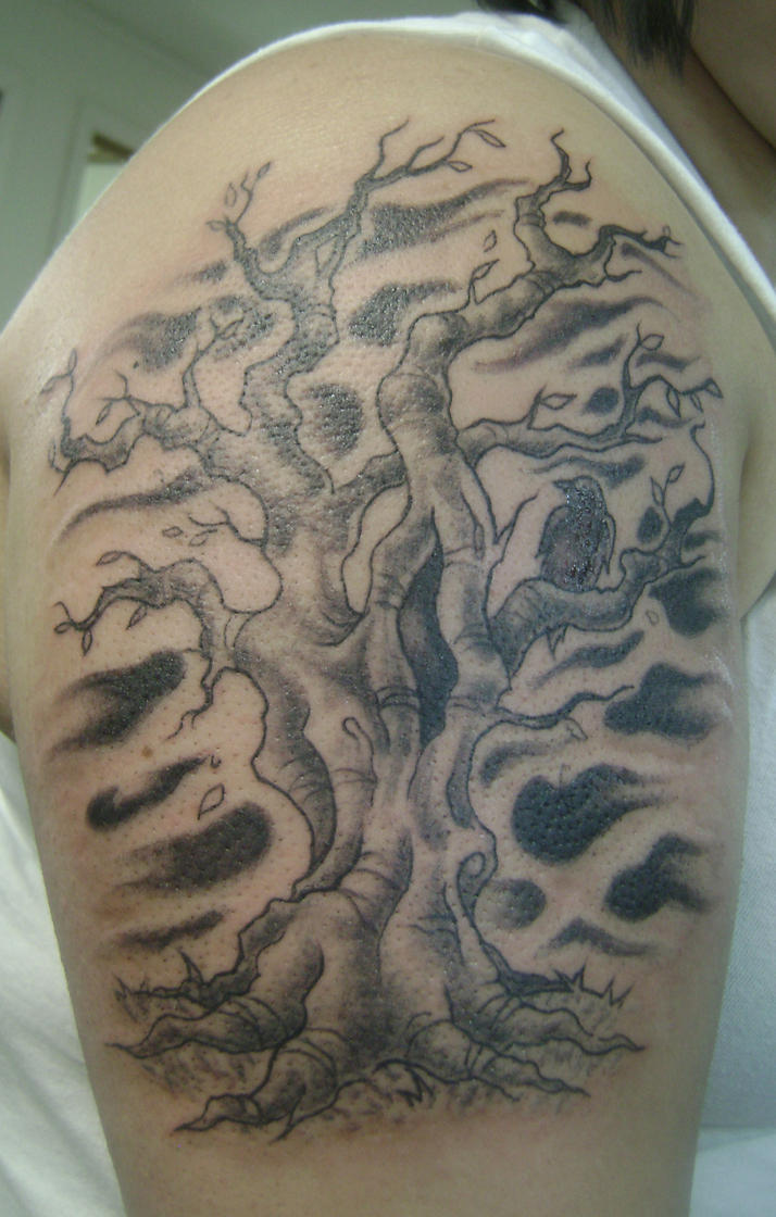 Tree sleeve tattoo by