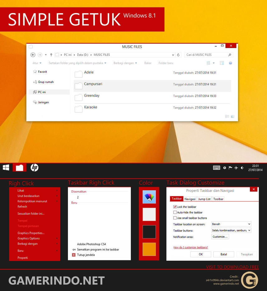 Simple Getuk theme for Win8.1