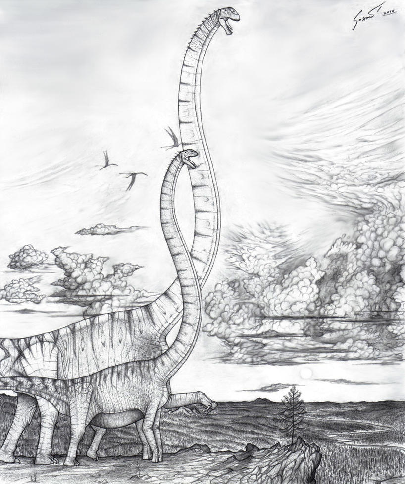 Hudiesaurus await the Storm by Paleo-King