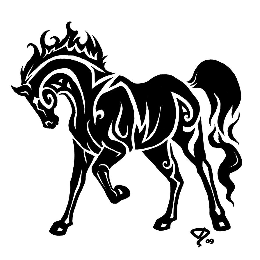 Tribal Horse Tattoo by Shinnk