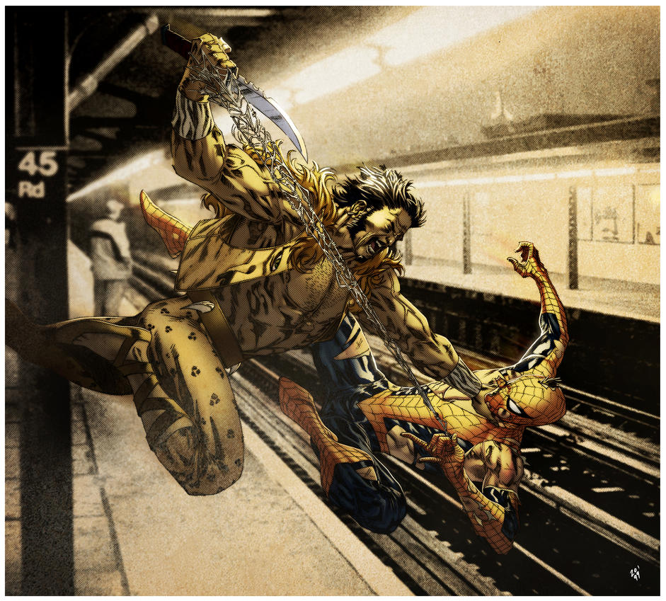 Kraven_vs_Spidey___subway_mode_by_spiderguile
