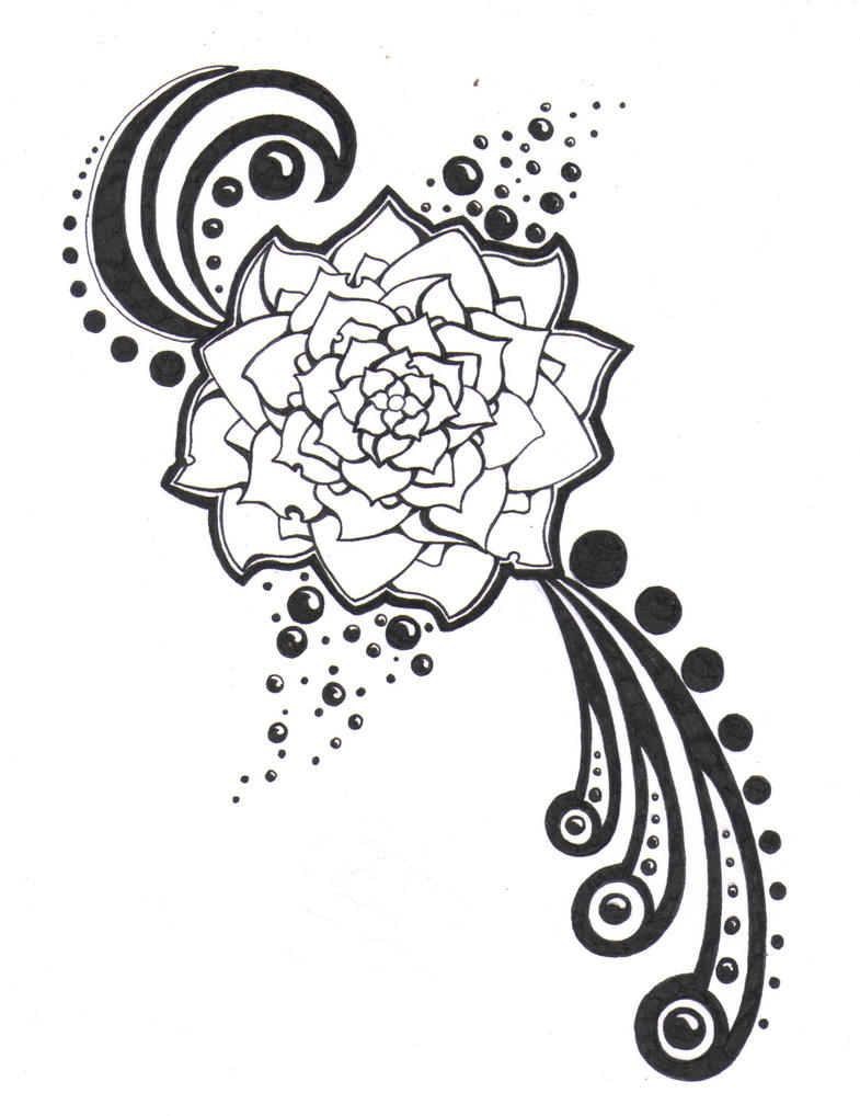black and white flower | Flower Tattoo