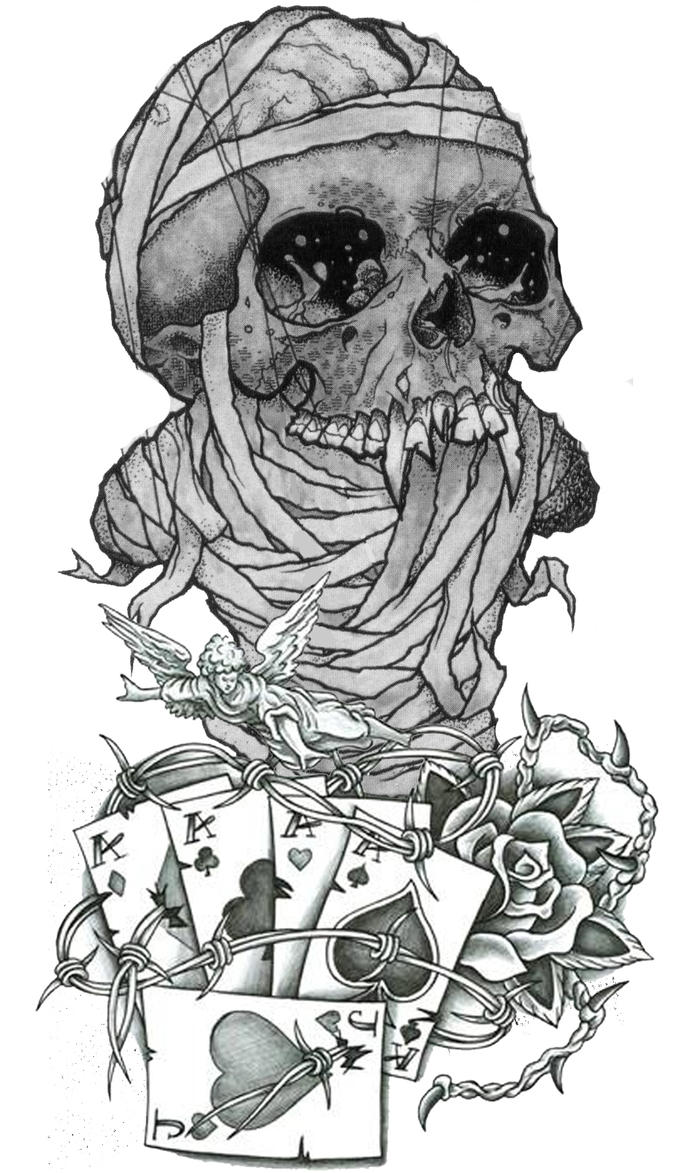 Pushead Skull Tattoo Design by