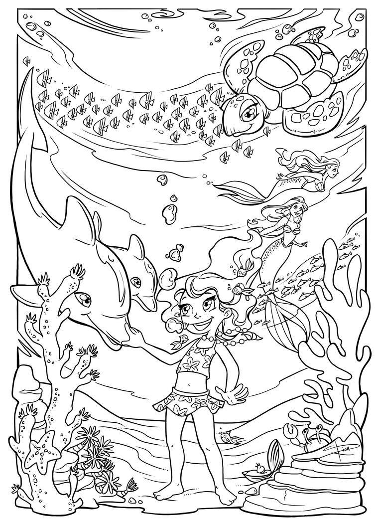 Underwater fun (coloring page) by Sabinerich on DeviantArt