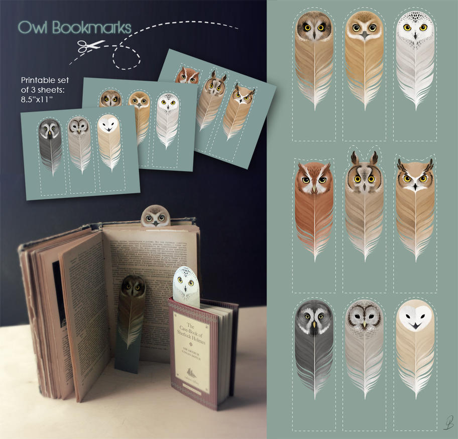 Owl Bookmarks by Sash-kash