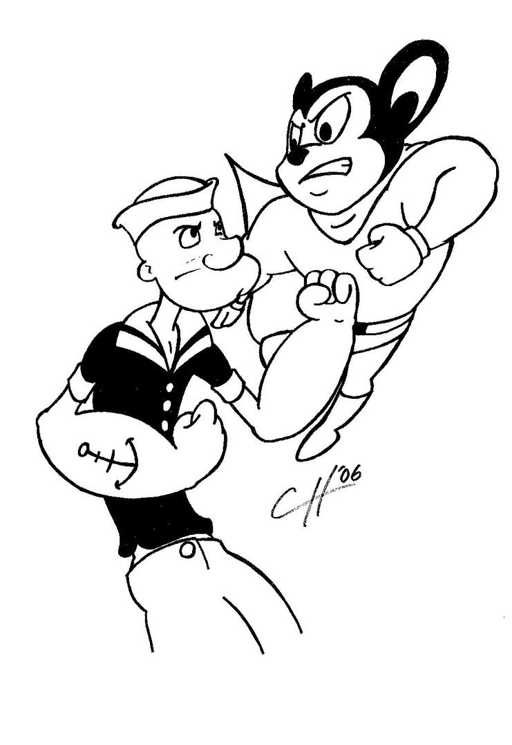 mighty mouse coloring pages - photo #2