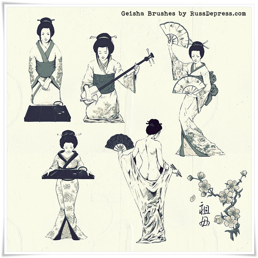 Geisha Japanese Photoshop Brushes (medium size) by iCatchUrDream on ...